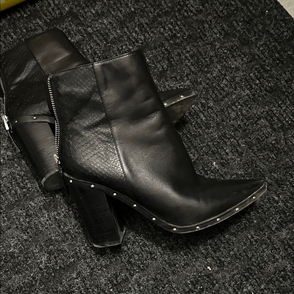 Aldo Black Textured Ankle Booties
